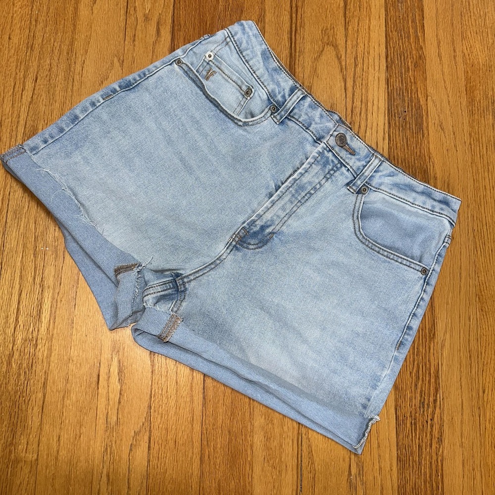 Frye Denim Cut Off Shorts 6/28 Blue Light‎ Wash Stretch High Rise Casual Summer
